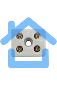 Клемма керамическая винтовая 12 мм² 2 пары контактов с крепежным отверстием (50 шт./уп.) Rexant