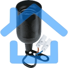 Патрон электрический Navigator NLH-P-F-BL-E27-TB пластиковый черный с КЗВ