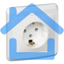 Розетка 1-м СП Этюд 16А с заземл. белый SchE PC16-003B