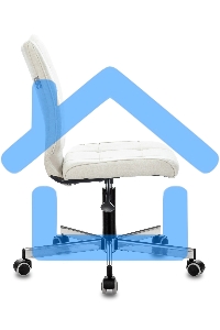 Кресло компьютерное Бюрократ CH-330M/VELV20 без подлокотников, молочный, крестовина металл