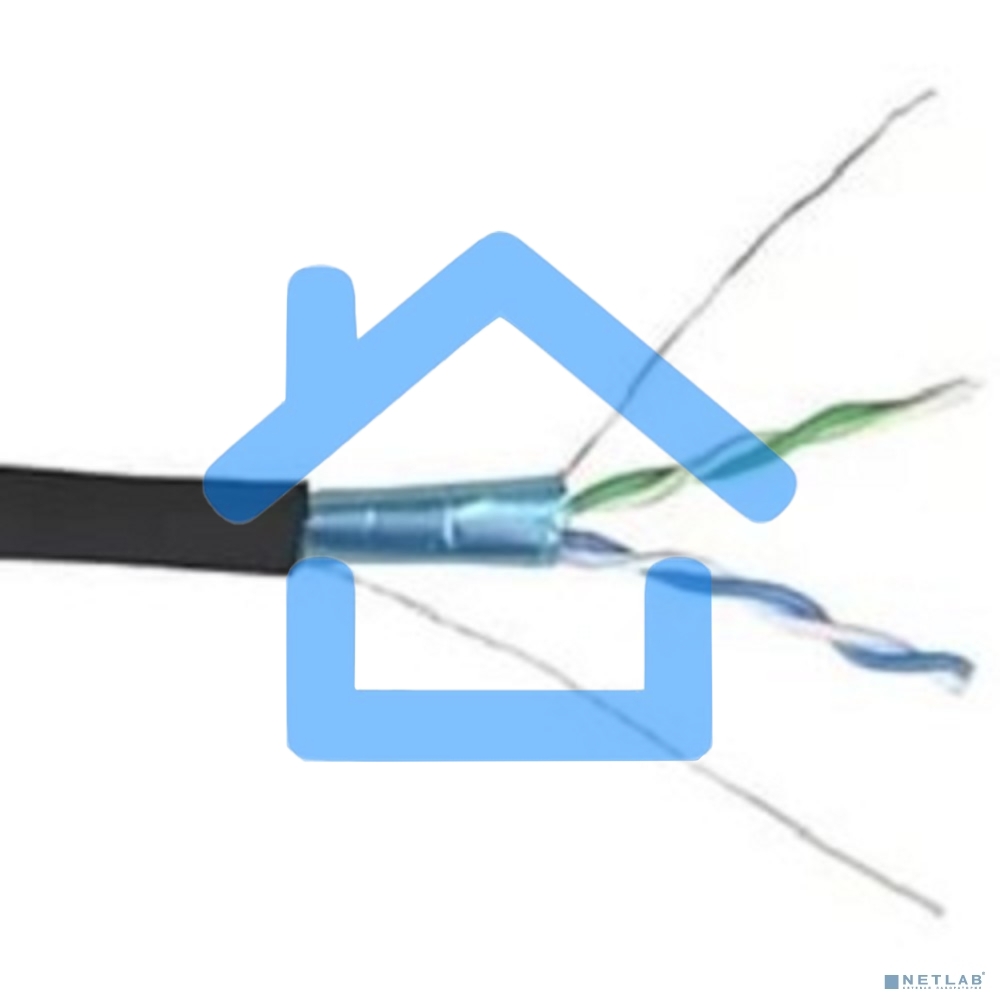 Кабель связи ITK витая пара F/UTP, кат.5E 4х2х24AWG solid, LDPE, 305м, черный