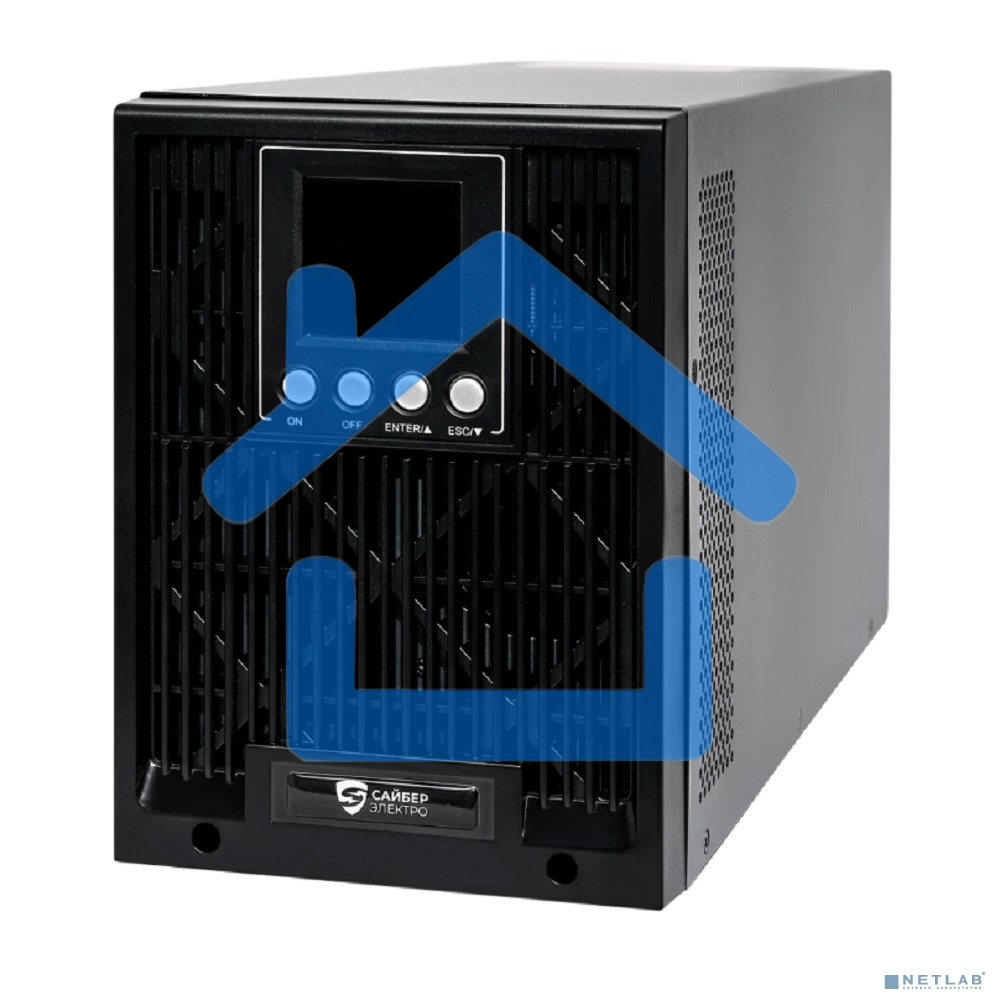 Источник бесперебойного питания Сайбер Электро ИБП ЭКСПЕРТ-II-1000 Онлайн, Напольное исполнение 1000ВА/900Вт USB/RS-232/SNMPslot (2 EURO + 1 IEC С13) (12В /7Ач. х 2)