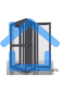 Шкаф серв. ПРОФ нап. 42U (600x1000) дверь перфорированная 2 шт., цвет черный, в сборе (ШТК-СП-42.6.10-44АА-9005) (1 коробка)