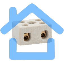 Клемма керамическая винтовая 10 мм² 2 пары контактов с крепежным отверстием (100 шт./уп.) Rexant