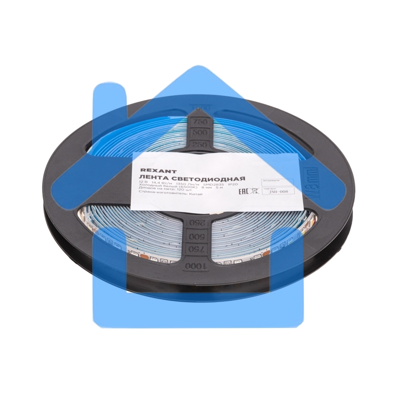 Лента светодиодная 12В, SMD2835, 14,4Вт/м, 120 LED/м, 6500K, 8мм, 5м, IP20 Rexant