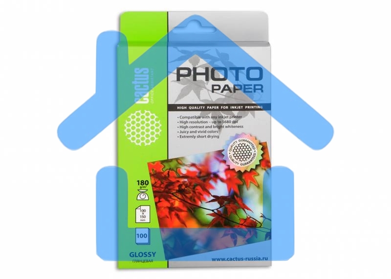 Фотобумага Cactus CS-GA6180100 A6/180г/м2/100л. глянцевая для струйной печати