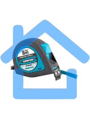 Рулетка GROSS 31104''ergonomisch'' 8м x 25мм магнитный обрезиненный зацеп