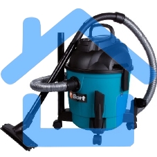 Пылесос строительный Bort BSS-1218 91272256 1200 Вт, вместимость 18 л, 26,5 л/сек, 6,3 кг, набор аксессуаров 7 шт