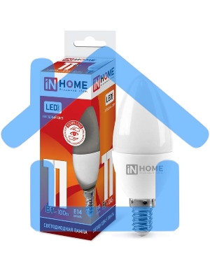 Лампа светодиодная LED-СВЕЧА-VC 11Вт 230В E14 6500К 990лм IN HOME 4690612024844