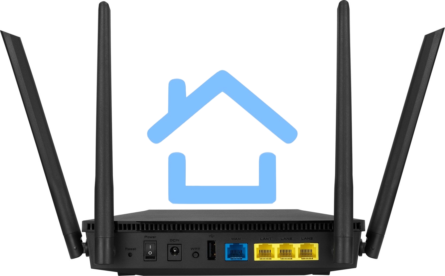 Роутер ASUS RT-AX53U802.11b/g/n/ac/ax, до 574 + 1201 Mbps, 2,4 + 5 гГц, 4 антенны, USB