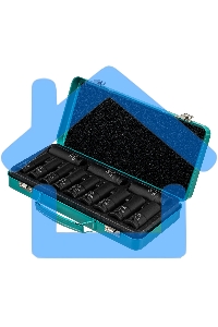 Набор ударных глубоких шестигранных торцевых головок 1/2