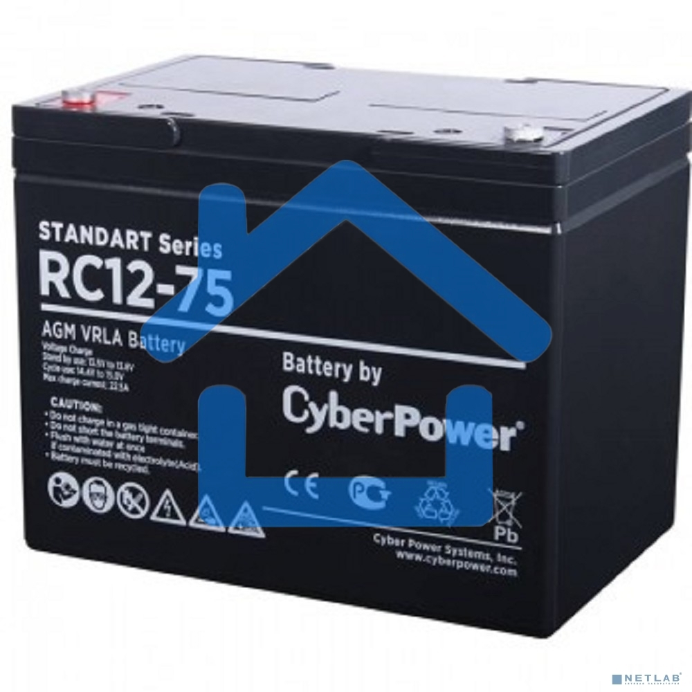 Аккумуляторная батарея SS CyberPower RC 12-75 / 12 В 75 Ач Battery CyberPower Standart series RC 12-75 / 12V 75 Ah