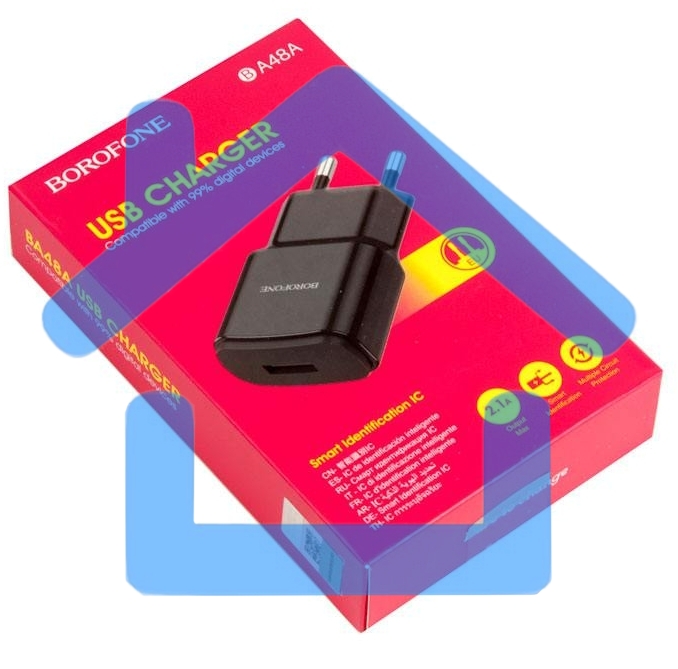 Зарядное устройство BOROFONE BA48A Orion single port charger(EU), черный