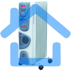 Обогреватель масляный Ресанта ОМ-9НВ (9 секций), белый, 2400 Вт, 25 м2, термостат