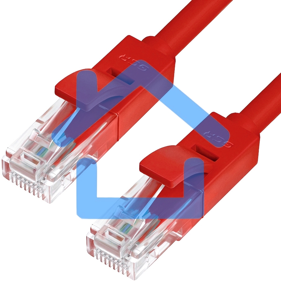 Патч-корд Greenconnect Патч-корд UTP прямой 1.5 m AWG24 кат.5е,  RJ45,  медь, литой (Красный), пластик пакет (GCR-LNC04-1.5m)