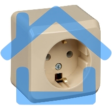 Розетка 1-м ОП Этюд 16А с заземл. крем. SchE PA16-003K