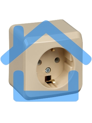 Розетка 1-м ОП Этюд 16А с заземл. крем. SchE PA16-003K