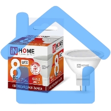 Лампа светодиодная LED-JCDR-VC 8Вт 230В GU5.3 6500К 720лм IN HOME 4690612024721