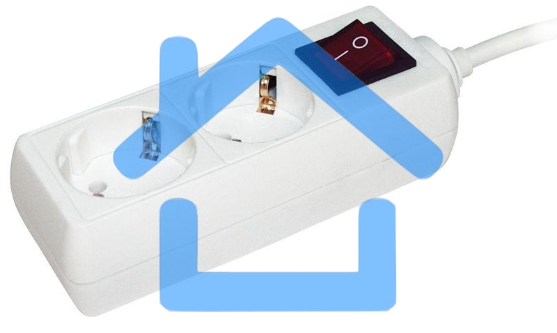 Удлинитель 2х5м с заземл. 16А IP20 У02К с выкл. 2P+PE ИЭК WYP10-16-02-05-ZK-N