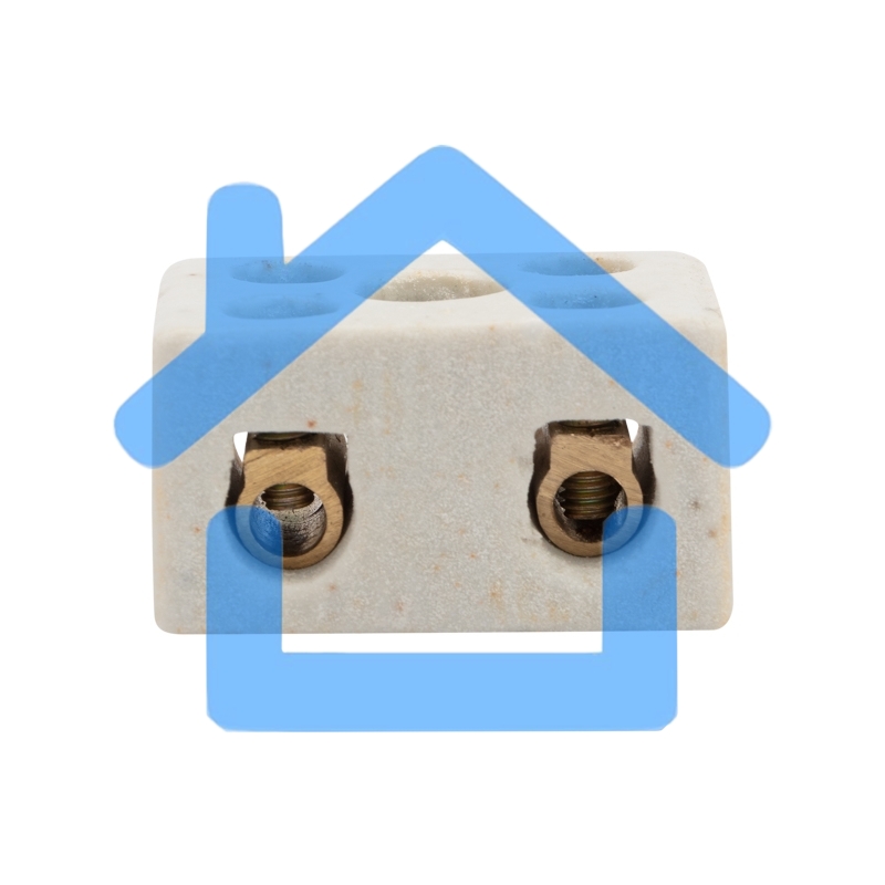 Клемма керамическая винтовая 10 мм² 2 пары контактов с крепежным отверстием (100 шт./уп.) Rexant