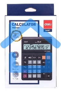 Калькулятор настольный Deli EM01420 черный 12-разр.