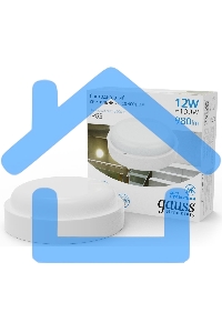 Светильник LED UNIVERSAL IP65 D160*53 12W 980lm 6500K ЖКХ круглый c микр сенсором 1/40 126411312-S Gauss