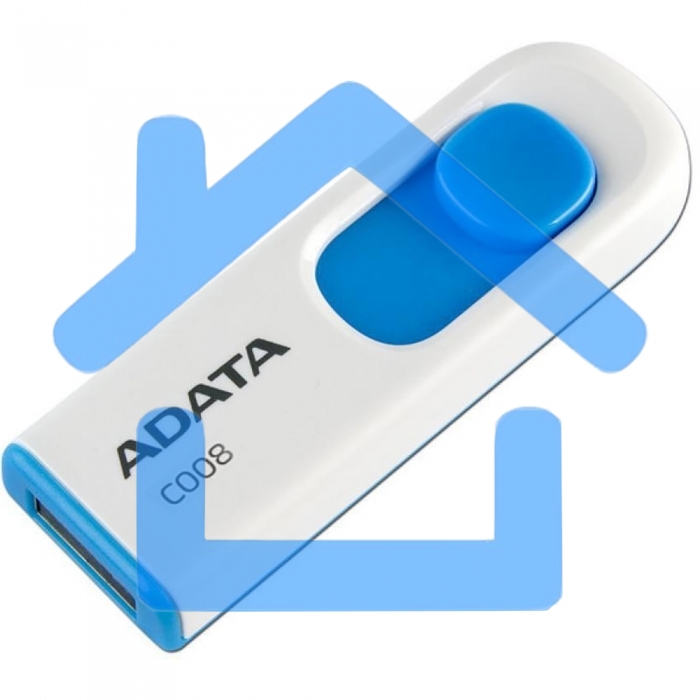 Флешка USB ADATA C008 (AC008-16G-RWE), 16Gb, USB 2.0, R/W 15/5, белый / синий