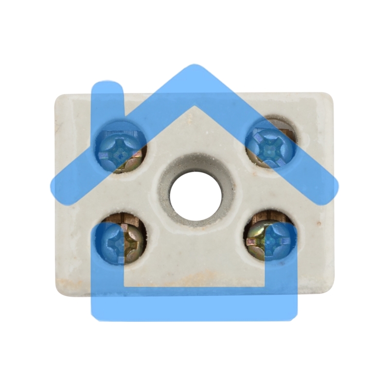 Клемма керамическая винтовая 10 мм² 2 пары контактов с крепежным отверстием (100 шт./уп.) Rexant