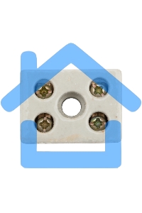 Клемма керамическая винтовая 10 мм² 2 пары контактов с крепежным отверстием (100 шт./уп.) Rexant