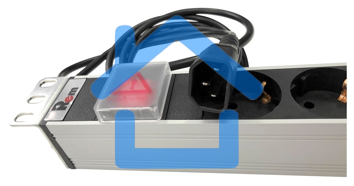 Блок розеток Rem-10 с выкл., 4 Sсhuko, 6 IEC 60320 C13, 10 A, алюм., 19