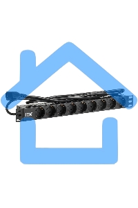 Блок распределения питания ITK алюминевый профиль PH22-9D2 гор.размещ. 9xSchuko базовые 10A C14 2м