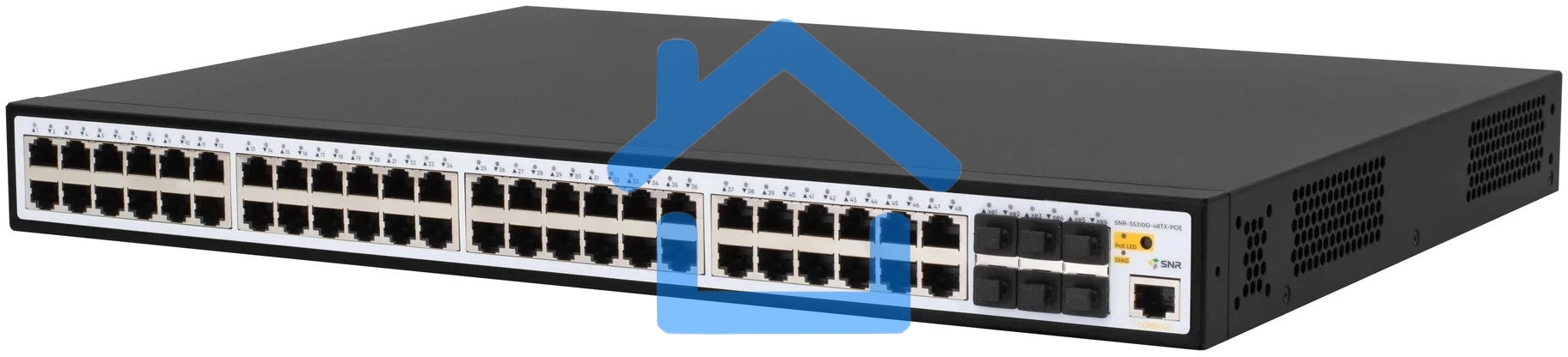 Коммутатор SNR SNR-S5310G-48TX-POE, 1Gbит/с, количество портов 48 шт, (L2)