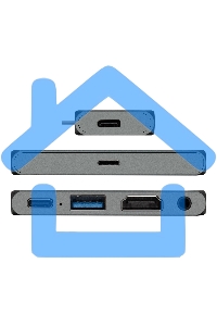 Док-станция 5-в-1 ExeGate DUB-31C/PD/HA (кабель-адаптер USB Type-C --> 1xUSB3.0 + Type-C DATA (480Mb/s) + PD 100W + HDMI 4K@30Hz + Audio, Plug&Play, подходит для iPad Pro и мобильных телефонов, серый)