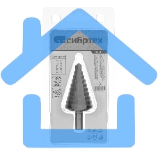 Сверло ступенчатое по металлу Сибртех 9-12-15-18-21-24-27-30-33-36 мм, 4241