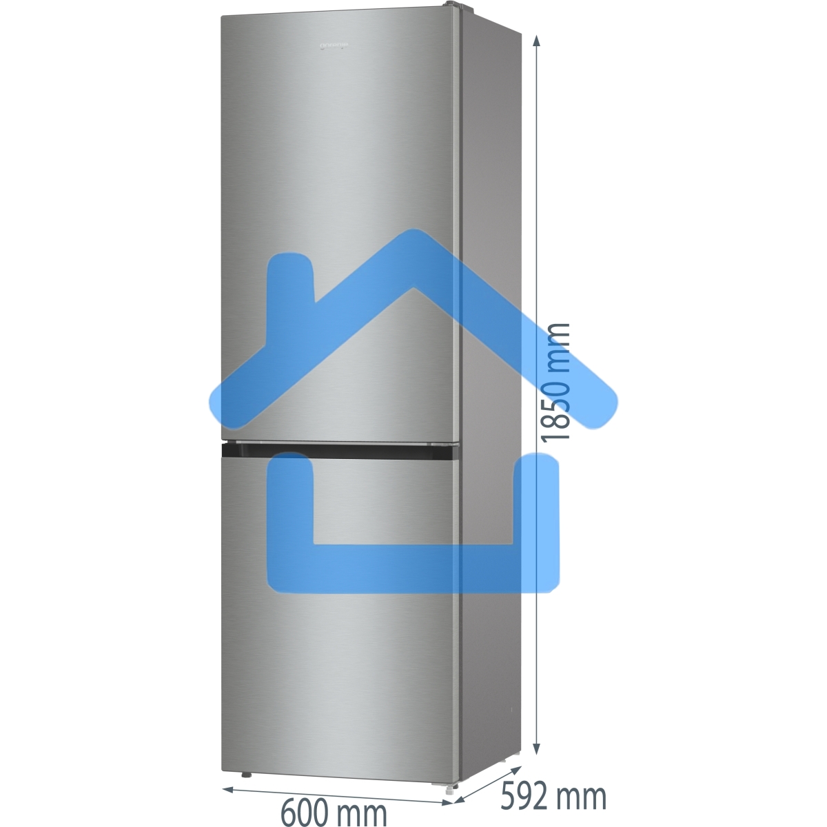 Холодильник Gorenje NRKE62XL серебристый металлик двухкамерный 203/99л морозилка снизу, No Frost