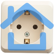 Розетка 1-м ОП Этюд 16А с заземл. крем. SchE PA16-003K