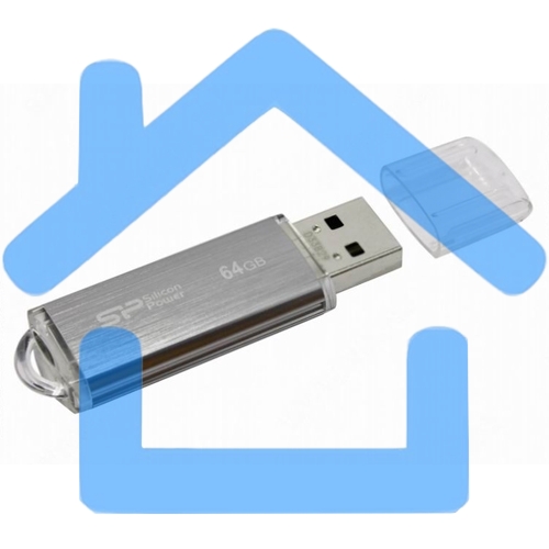 Флешка USB Silicon Power USB 64 Gb Ultima II SP064 GbUF2M01V1S USB 2.0, Silver