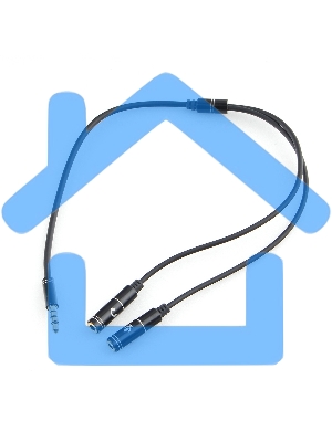 Кабель аудио Cablexpert CCAB-02-35MYHM-0.2MB. 3.5 Jack 4pin(M)/2х 3.5 Jack(F) наушники и микрофон, черный, 0.2м, блистер