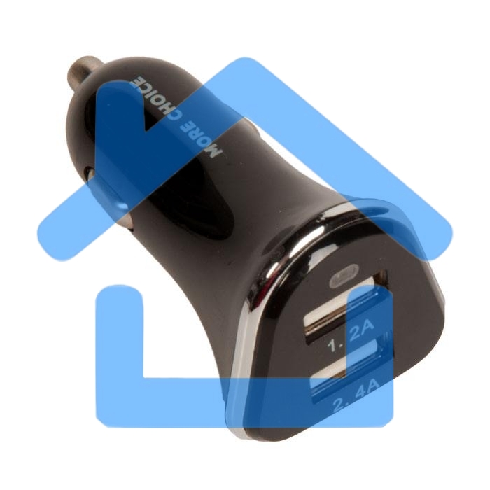 Автомобильная зарядка (от прикуривателя) 2USB 2.4A для Apple 8-pin More choice AC22i черный