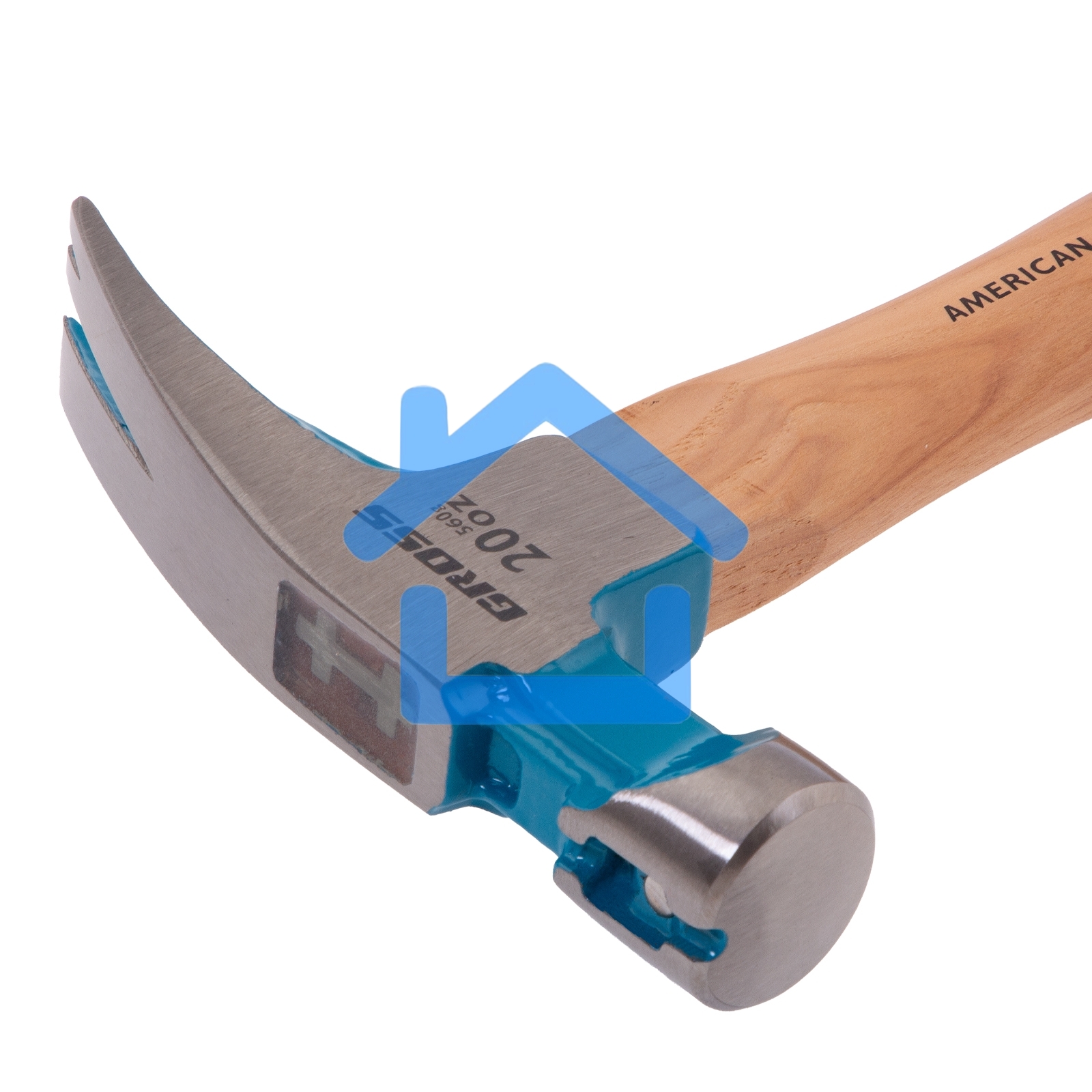 Молоток-гвоздодер,560 г, угол 75, магнит, обрезиненная рукоятка AMERICAN HICKORY GROSS