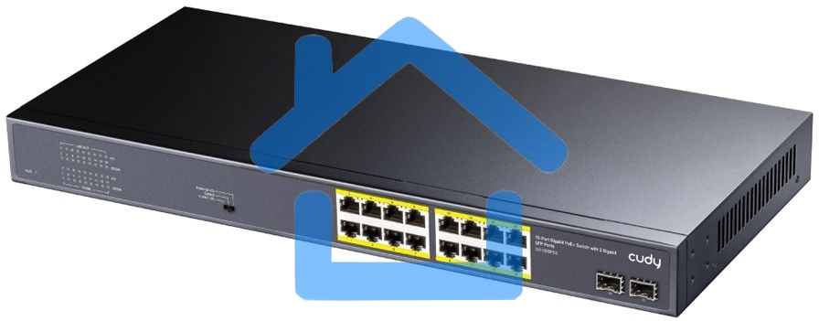 Коммутатор Cudy GS1020PS2 (L2) 16x1Гбит/с 2SFP 16PoE+ 200W неуправляемый