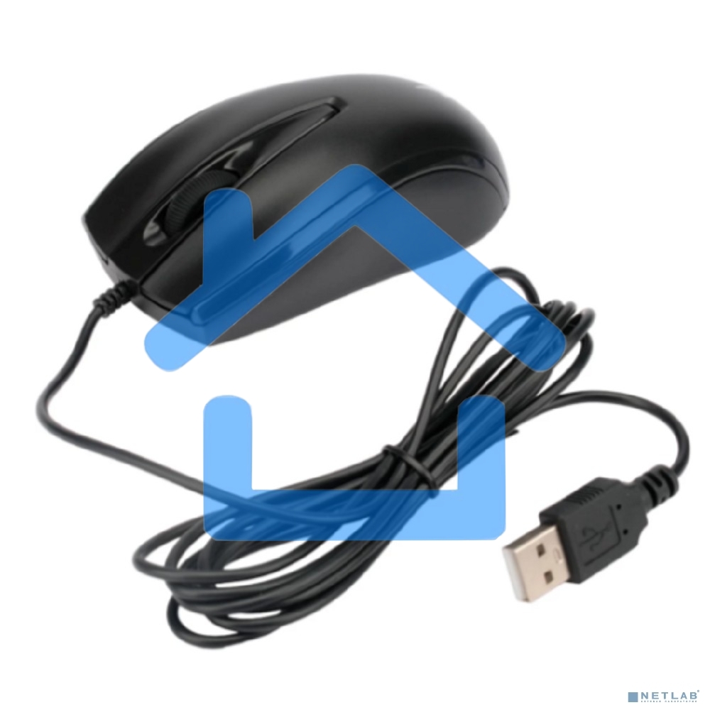 Мышь проводная Gembird MOP-110 черный, 1000 dpi, USB, кнопки - 3