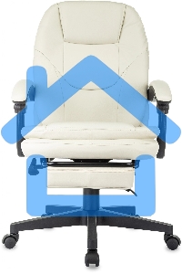 Кресло руководителя Бюрократ CH-868N-BF слоновая кость, эко.кожа, крестов. пластик, подст. для ног