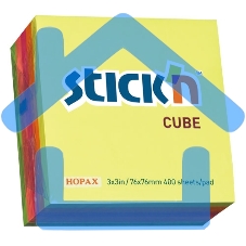 Блок самоклеящийся бумажный Stick`n 21012 76x76мм, 400 листов, 70 г/м2, неон, 5 цветов в упаковке Блок самоклеящийся бумажный Stick`n 21012 76x76мм, 400 листов, 70 г/м2, неон, 5 цветов в упаковке