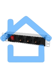 Блок розеток ЦМО Rem-10 без шнура с выкл., 3 Schuko, вход IEC 60320 C14, 10A, алюм., 10