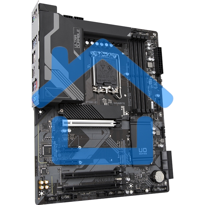 Материнская плата Gigabyte Z790 UD, LGA 1700, Intel Z790, 4xDDR5, 6xSATA, 3xM.2, 1xPCI-E 5.0 x16, 1xPCI-E 4.0 x4, 1xPCI-E 3.0 x1, 1xHDMI, 1xDP, 1x 2.5Gb LAN, 4xUSB-A 2.0, 4xUSB-A 3.2 Gen 1, 1xUSB-A 3.2 Gen 2, 1xUSB-C 3.2 Gen 2x2, 7.1, ATX