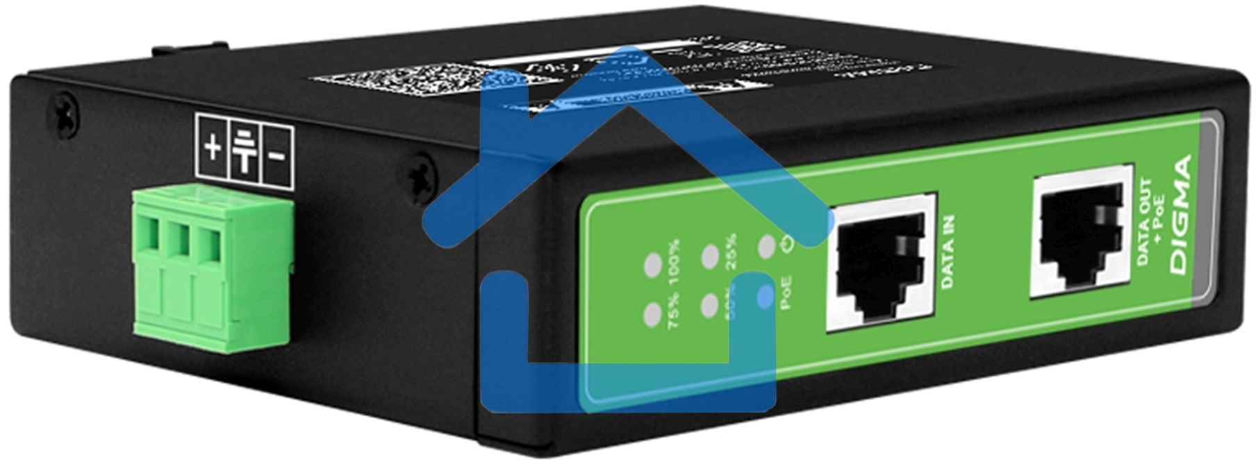 Инжектор PoE Digma DNP90W48GDXM 10/100/1000BASE-T 90Вт 37-57В(DC)