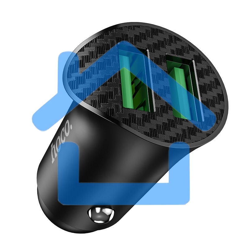 Авто ЗУ/ QC 3.0/ 2 USB/ HOCO HC-35027 Z39/ Выход: 5V_9V_12V, 18W/ черный