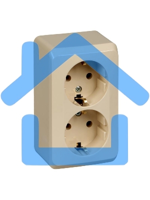 Розетка Schneider Electric 2-м ОП Этюд 16А с заземл. крем. SchE PA16-007K