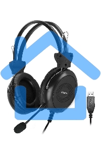 Наушники с микрофоном A4Tech HU-30 черный 2м накладные USB оголовье